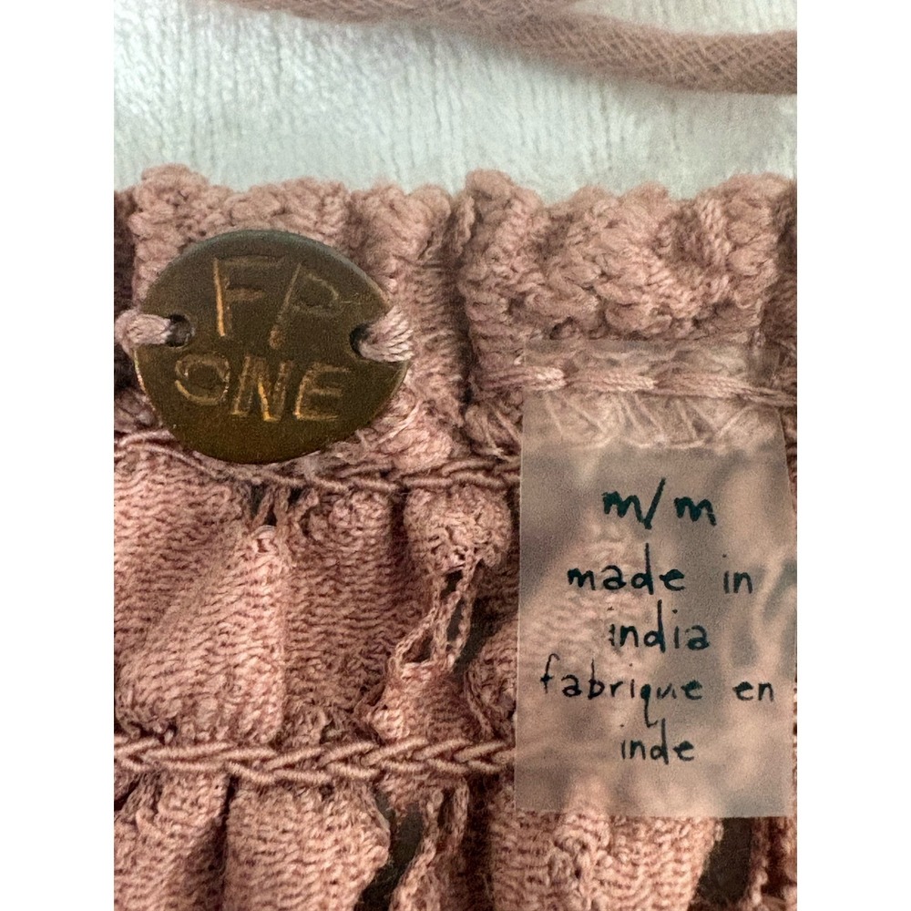 Free People FP One Adella Slip Dress Boho Lace Ruffle Dusty Rose Pink Medium - Picture 5 of 7